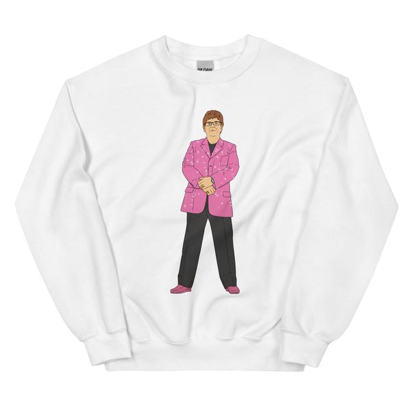 White Elton John Unisex Sweatshirt by Queer In The World Originals sold by Queer In The World: The Shop - LGBT Merch Fashion