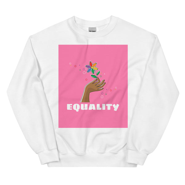 White Equality Unisex Sweatshirt by Queer In The World Originals sold by Queer In The World: The Shop - LGBT Merch Fashion