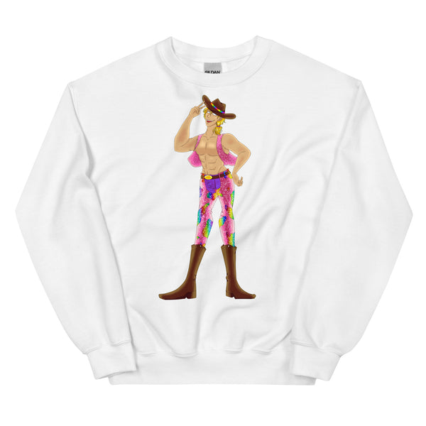 White Gay Cowboy Unisex Sweatshirt by Queer In The World Originals sold by Queer In The World: The Shop - LGBT Merch Fashion