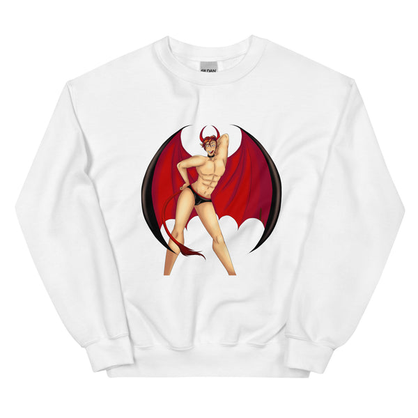 White Gay Devil Unisex Sweatshirt by Queer In The World Originals sold by Queer In The World: The Shop - LGBT Merch Fashion