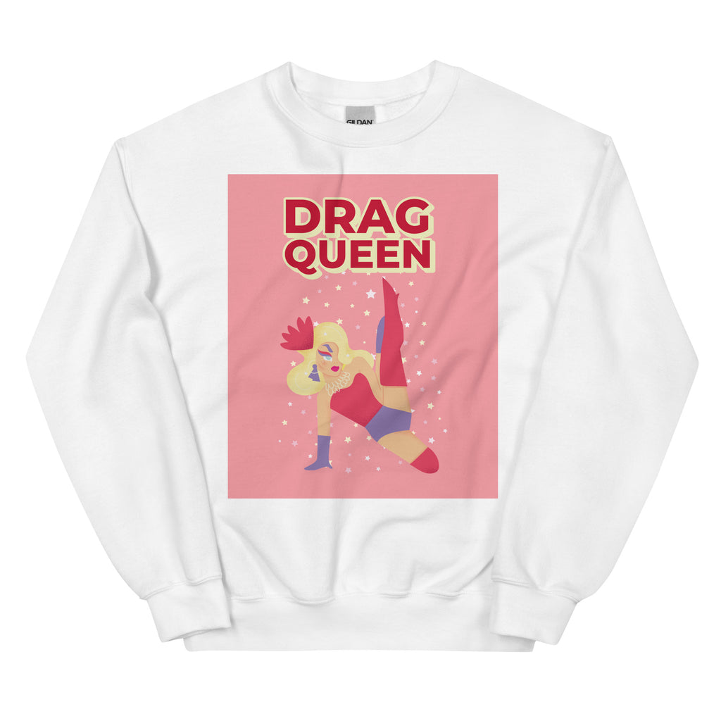 White Drag Queen Unisex Sweatshirt by Queer In The World Originals sold by Queer In The World: The Shop - LGBT Merch Fashion