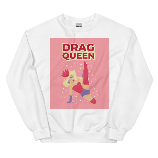 White Drag Queen Unisex Sweatshirt by Queer In The World Originals sold by Queer In The World: The Shop - LGBT Merch Fashion