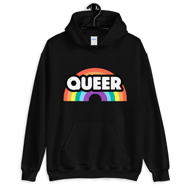 Black Queer Unisex Hoodie by Queer In The World Originals sold by Queer In The World: The Shop - LGBT Merch Fashion