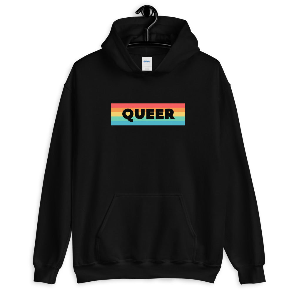 Black Queer Unisex Hoodie by Queer In The World Originals sold by Queer In The World: The Shop - LGBT Merch Fashion