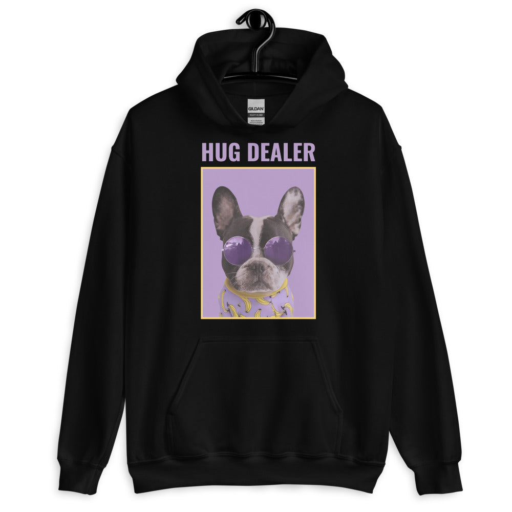 Black Hug Dealer Unisex Hoodie by Printful sold by Queer In The World: The Shop - LGBT Merch Fashion