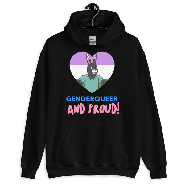 Black Genderqueer And Proud Unisex Hoodie by Queer In The World Originals sold by Queer In The World: The Shop - LGBT Merch Fashion