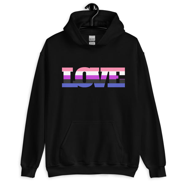 Black Genderfluid Love Unisex Hoodie by Queer In The World Originals sold by Queer In The World: The Shop - LGBT Merch Fashion