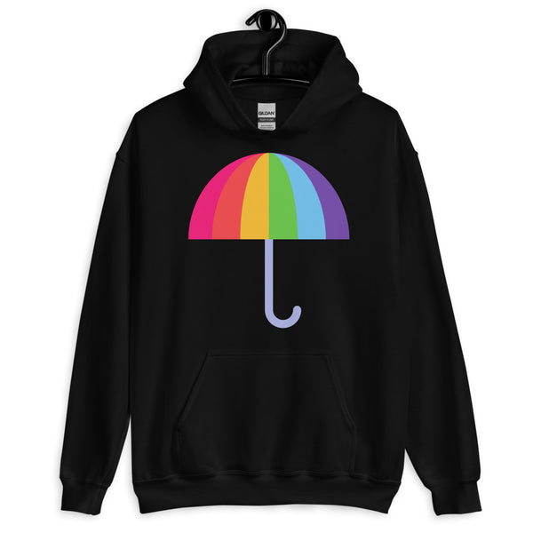 Black Gay Umbrella Unisex Hoodie by Queer In The World Originals sold by Queer In The World: The Shop - LGBT Merch Fashion