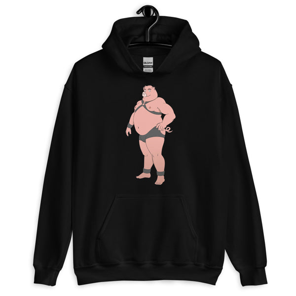 Black Gay Pig Unisex Hoodie by Queer In The World Originals sold by Queer In The World: The Shop - LGBT Merch Fashion