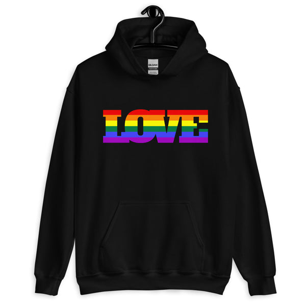 Black Gay Love Unisex Hoodie by Queer In The World Originals sold by Queer In The World: The Shop - LGBT Merch Fashion