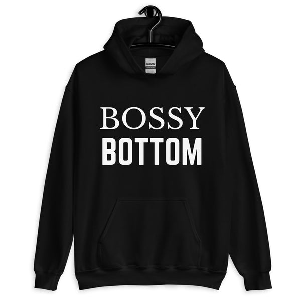 Black Bossy Bottom Unisex Hoodie by Queer In The World Originals sold by Queer In The World: The Shop - LGBT Merch Fashion