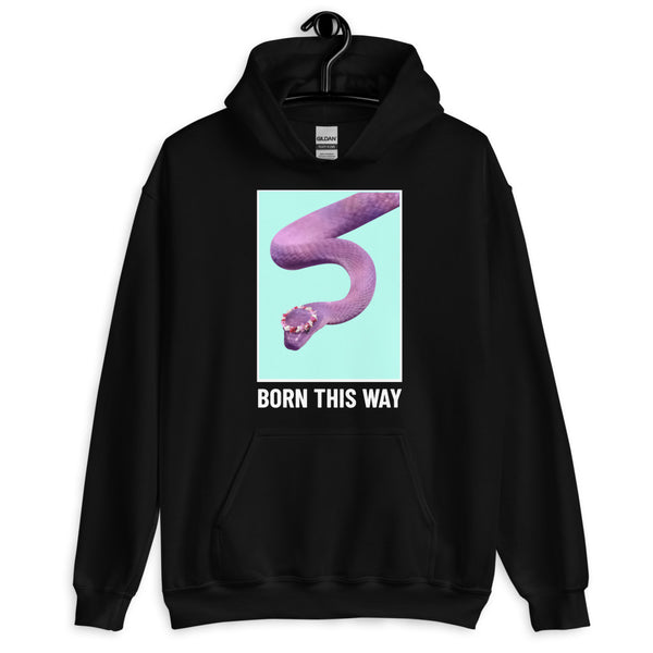 Black Born This Way Unisex Hoodie by Queer In The World Originals sold by Queer In The World: The Shop - LGBT Merch Fashion