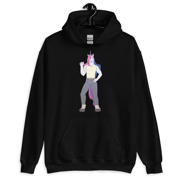 Black Bisexual Unicorn Unisex Hoodie by Queer In The World Originals sold by Queer In The World: The Shop - LGBT Merch Fashion