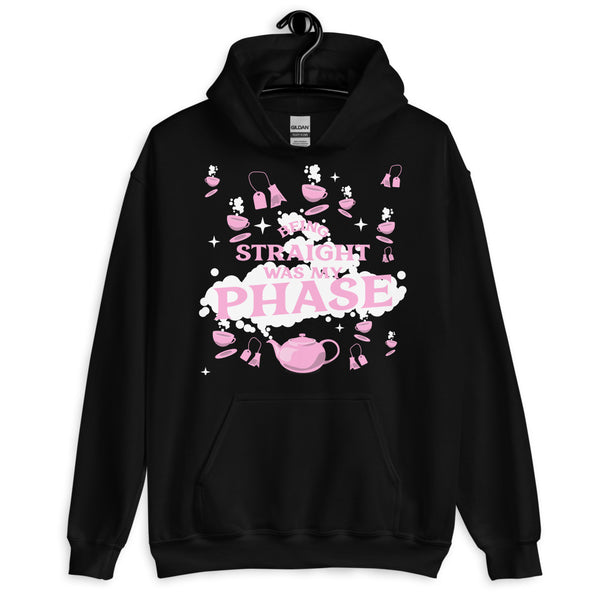 Black Being Straight Was My Phase Unisex Hoodie by Queer In The World Originals sold by Queer In The World: The Shop - LGBT Merch Fashion