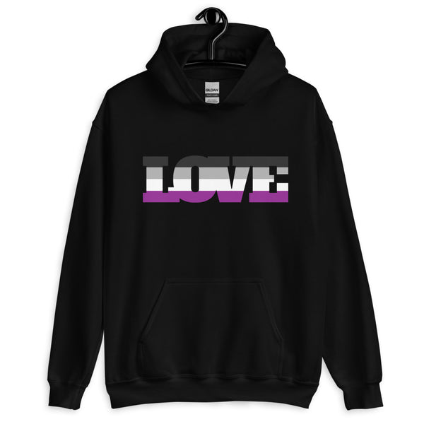 Black Asexual Love Unisex Hoodie by Queer In The World Originals sold by Queer In The World: The Shop - LGBT Merch Fashion