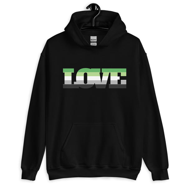 Black Aromantic Love Unisex Hoodie by Queer In The World Originals sold by Queer In The World: The Shop - LGBT Merch Fashion