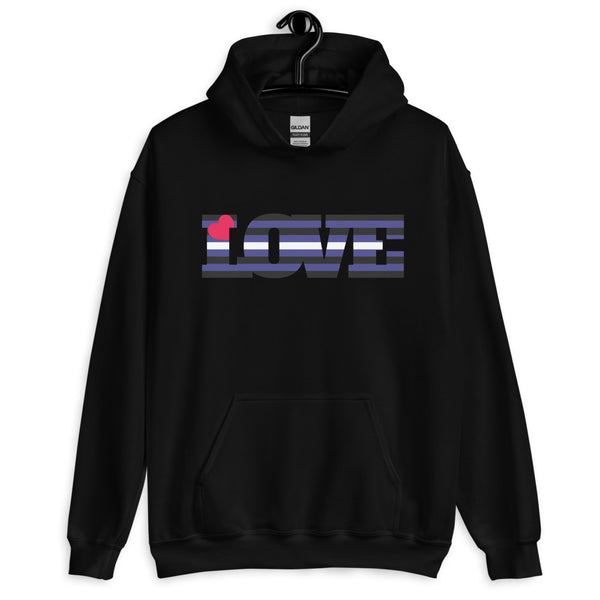 Black Leather Pride Love Unisex Hoodie by Queer In The World Originals sold by Queer In The World: The Shop - LGBT Merch Fashion