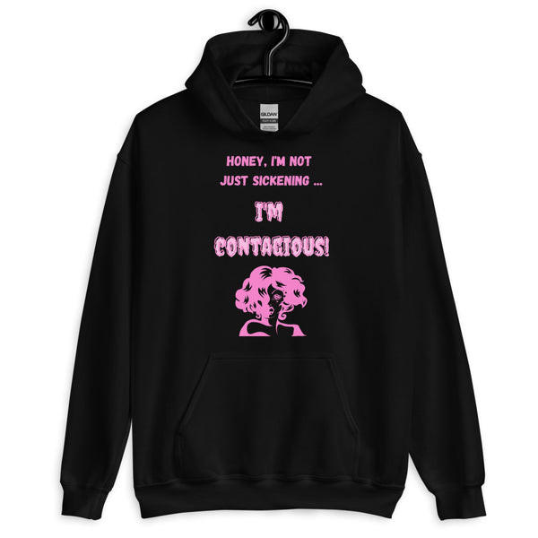 Black I'm Contagious Unisex Hoodie by Queer In The World Originals sold by Queer In The World: The Shop - LGBT Merch Fashion