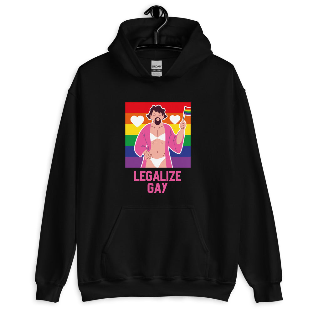 Black Legalize Gay Unisex Hoodie by Queer In The World Originals sold by Queer In The World: The Shop - LGBT Merch Fashion