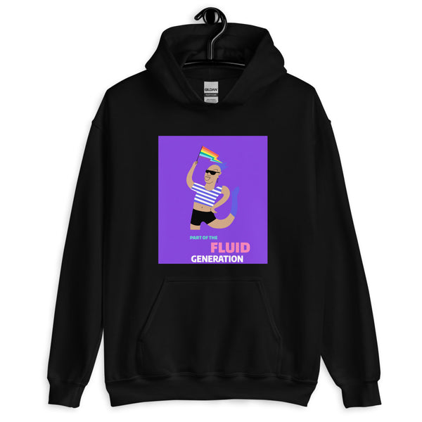 Black Part Of The Fluid Generation Unisex Hoodie by Queer In The World Originals sold by Queer In The World: The Shop - LGBT Merch Fashion