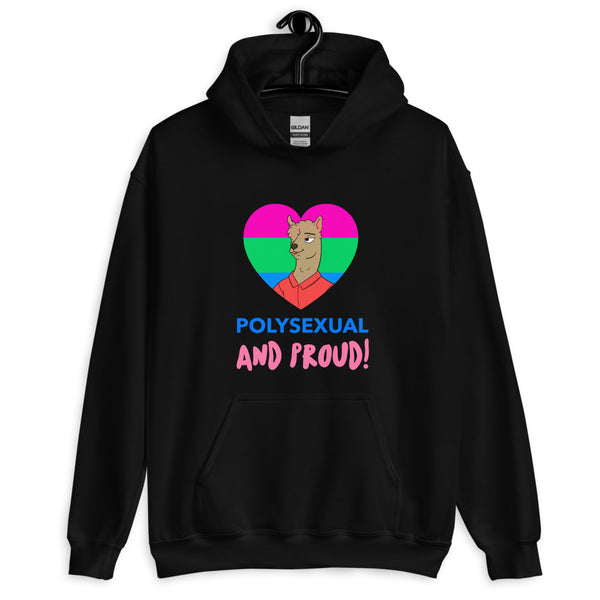 Black Polysexual And Proud Unisex Hoodie by Queer In The World Originals sold by Queer In The World: The Shop - LGBT Merch Fashion