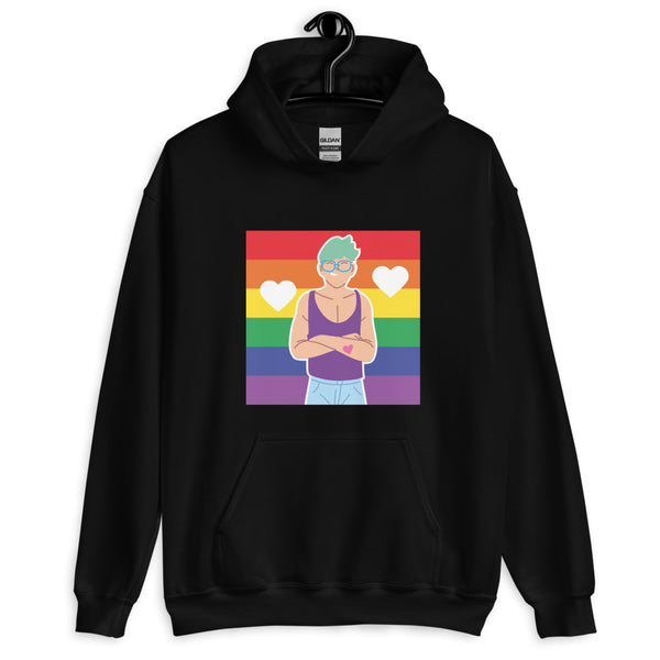 Black Queer Love Unisex Hoodie by Queer In The World Originals sold by Queer In The World: The Shop - LGBT Merch Fashion