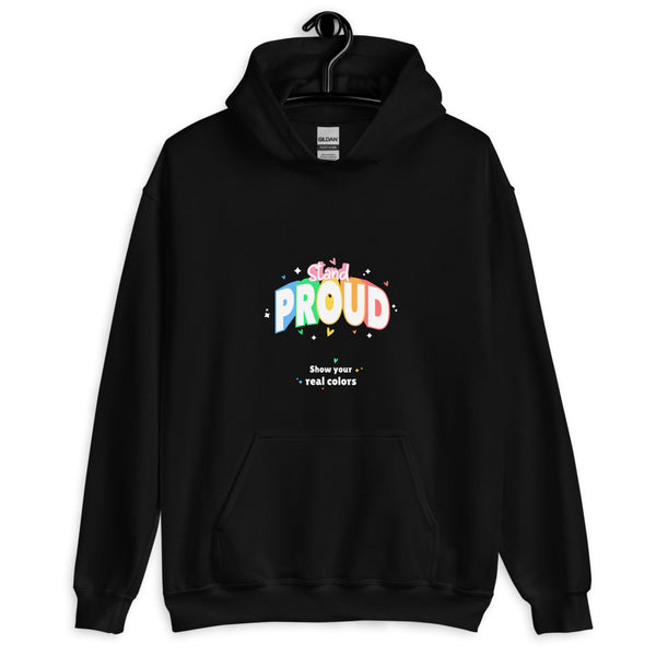 Black Stand Proud Unisex Hoodie by Queer In The World Originals sold by Queer In The World: The Shop - LGBT Merch Fashion