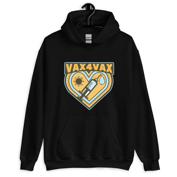 Black Vax 4 Vax Unisex Hoodie by Queer In The World Originals sold by Queer In The World: The Shop - LGBT Merch Fashion