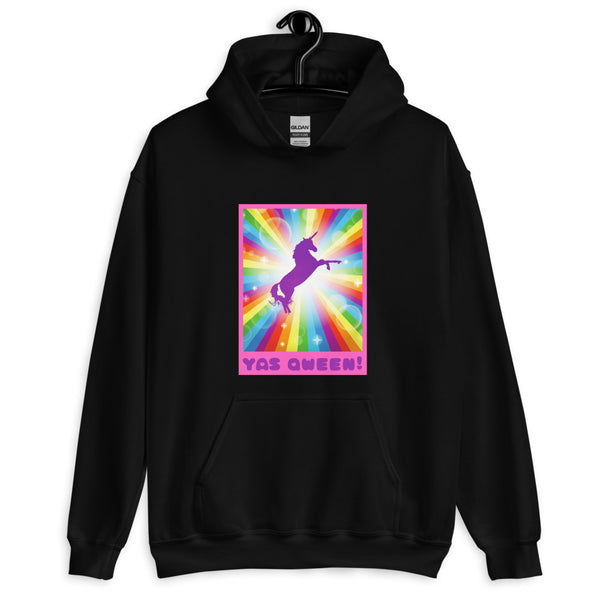 Black Yas Qween! Unisex Hoodie by Queer In The World Originals sold by Queer In The World: The Shop - LGBT Merch Fashion