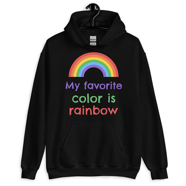 Black My Favourite Color is Rainbow Unisex Hoodie by Queer In The World Originals sold by Queer In The World: The Shop - LGBT Merch Fashion