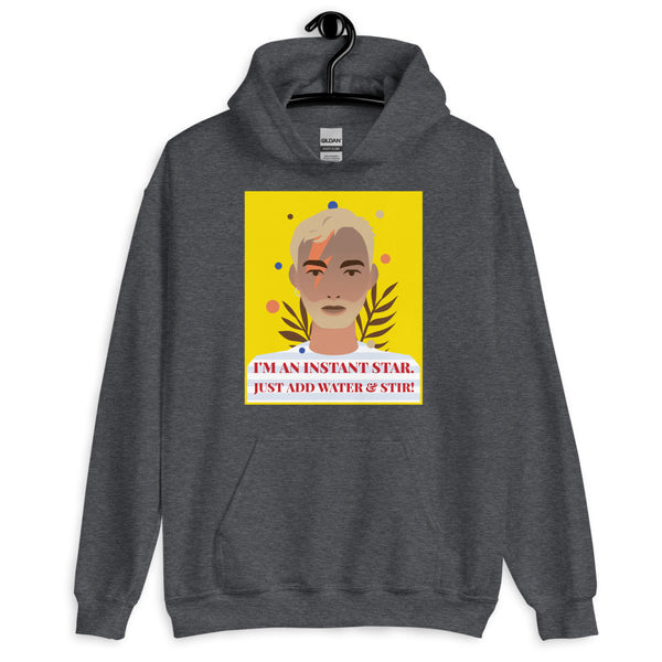 Dark Heather I'm An Instant Star Unisex Hoodie by Queer In The World Originals sold by Queer In The World: The Shop - LGBT Merch Fashion