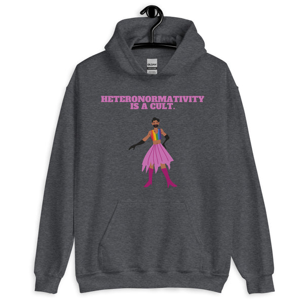 Dark Heather Heteronormativity Is A Cult Unisex Hoodie by Queer In The World Originals sold by Queer In The World: The Shop - LGBT Merch Fashion
