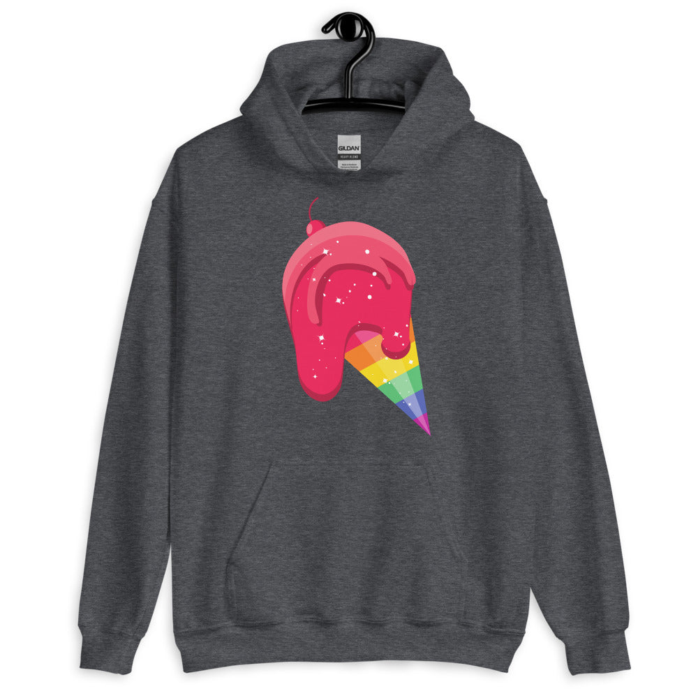 Dark Heather Gay Icecream Unisex Hoodie by Queer In The World Originals sold by Queer In The World: The Shop - LGBT Merch Fashion