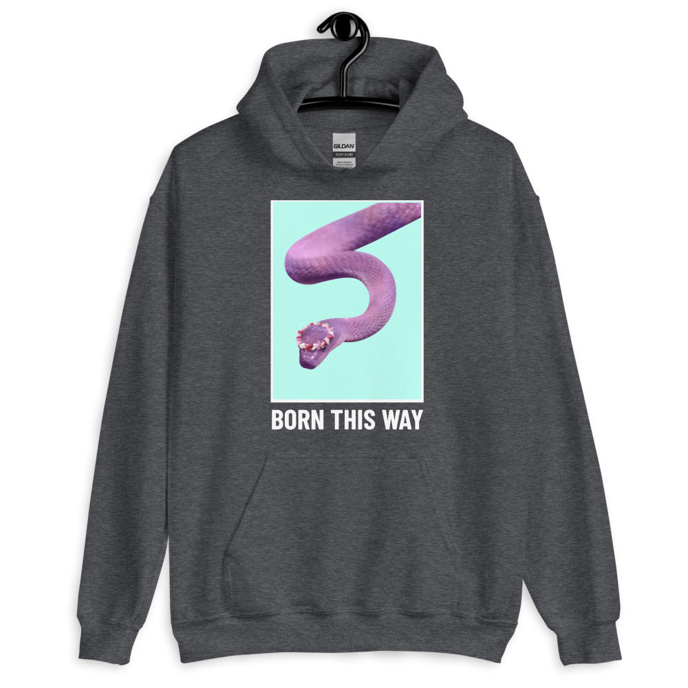 Dark Heather Born This Way Unisex Hoodie by Queer In The World Originals sold by Queer In The World: The Shop - LGBT Merch Fashion