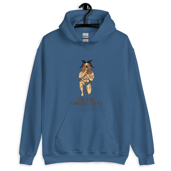 Indigo Blue I'm The Throat Goat Unisex Hoodie by Queer In The World Originals sold by Queer In The World: The Shop - LGBT Merch Fashion