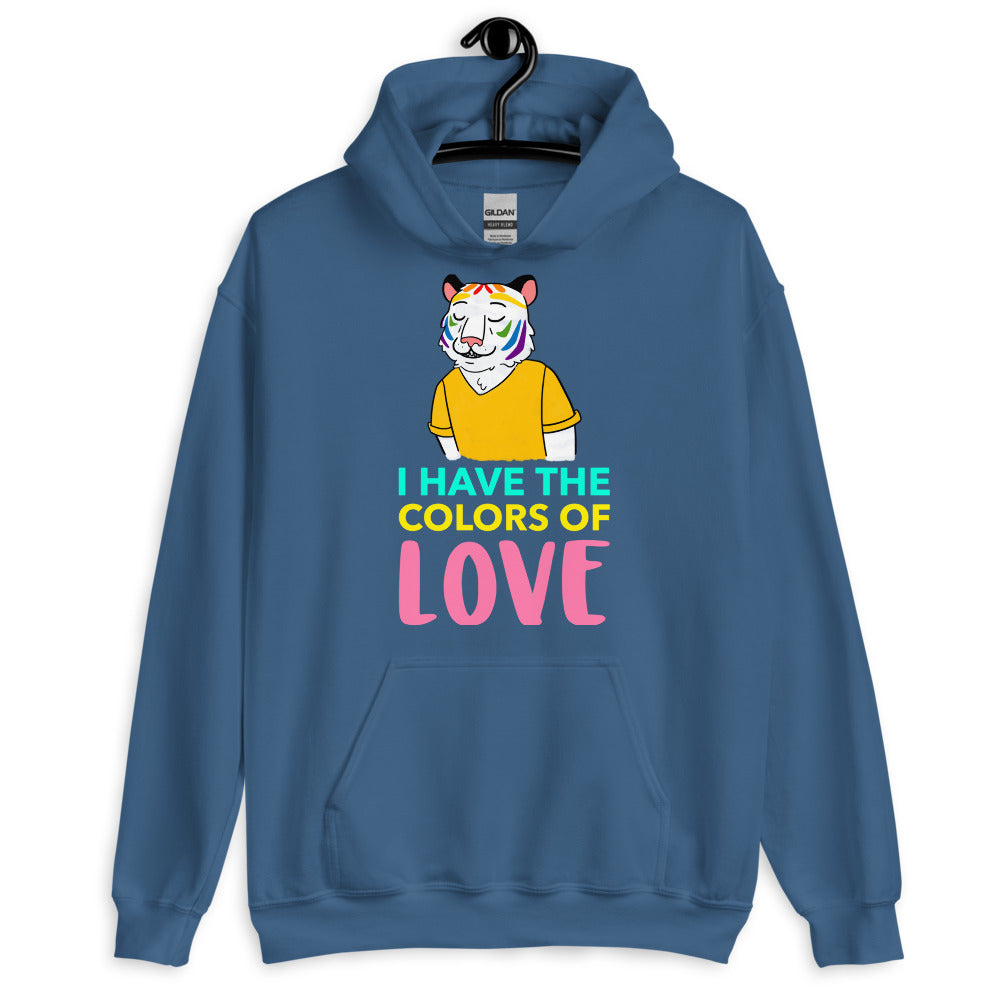 Indigo Blue I Have The Colors Of Love Unisex Hoodie by Queer In The World Originals sold by Queer In The World: The Shop - LGBT Merch Fashion