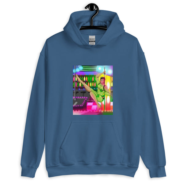 Indigo Blue Love At A Gay Gogo Bar Unisex Hoodie by Queer In The World Originals sold by Queer In The World: The Shop - LGBT Merch Fashion