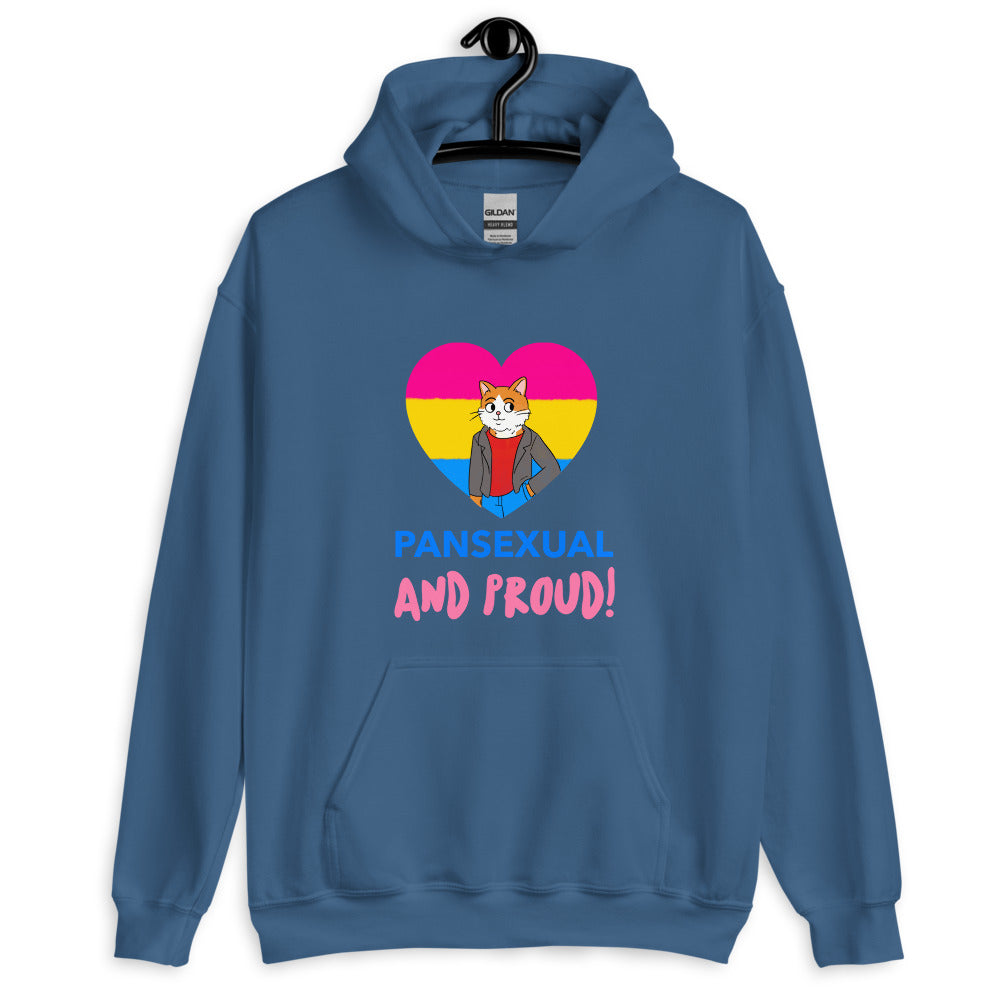 Indigo Blue Pansexual And Proud Unisex Hoodie by Queer In The World Originals sold by Queer In The World: The Shop - LGBT Merch Fashion