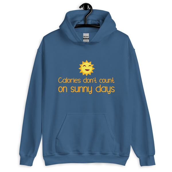 Indigo Blue Calories Don't Count on Sunny Days Unisex Hoodie by Queer In The World Originals sold by Queer In The World: The Shop - LGBT Merch Fashion