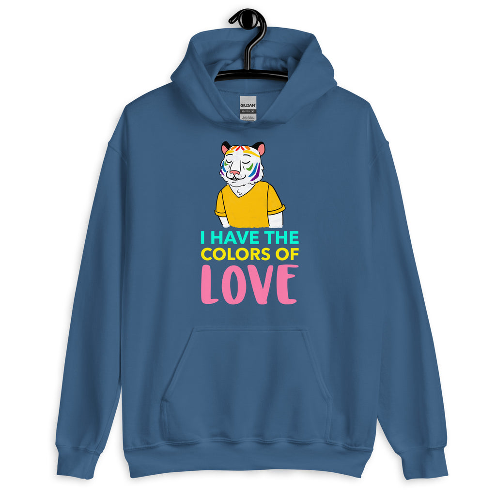 Indigo Blue I Have the Color of Love Unisex Hoodie by Queer In The World Originals sold by Queer In The World: The Shop - LGBT Merch Fashion