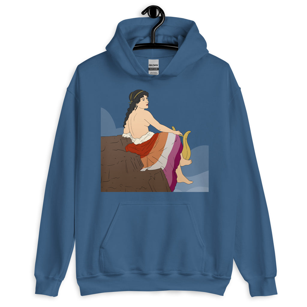 Indigo Blue Sappho of Lesbos Unisex Hoodie by Queer In The World Originals sold by Queer In The World: The Shop - LGBT Merch Fashion