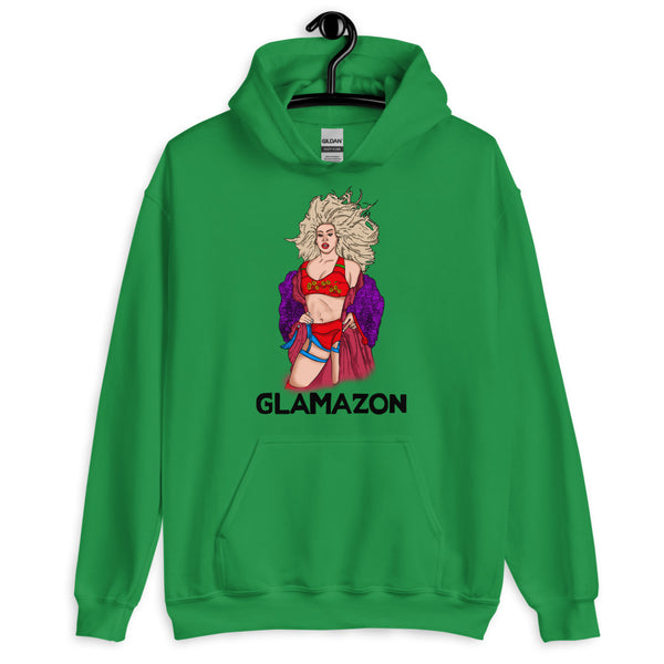 Irish Green Glamazon Unisex Hoodie by Queer In The World Originals sold by Queer In The World: The Shop - LGBT Merch Fashion