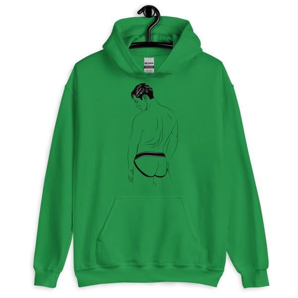 Irish Green Jockstrap Unisex Hoodie by Queer In The World Originals sold by Queer In The World: The Shop - LGBT Merch Fashion