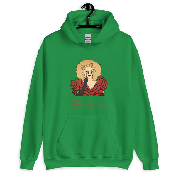 Irish Green The Library Is Open (Rupaul) Unisex Hoodie by Queer In The World Originals sold by Queer In The World: The Shop - LGBT Merch Fashion