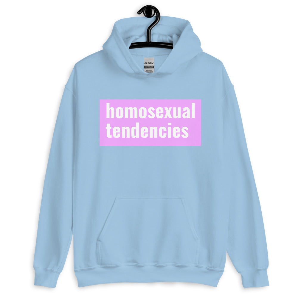 Light Blue Homosexual Tendencies Unisex Hoodie by Queer In The World Originals sold by Queer In The World: The Shop - LGBT Merch Fashion