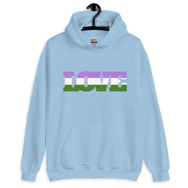 Light Blue Genderqueer Love Unisex Hoodie by Queer In The World Originals sold by Queer In The World: The Shop - LGBT Merch Fashion