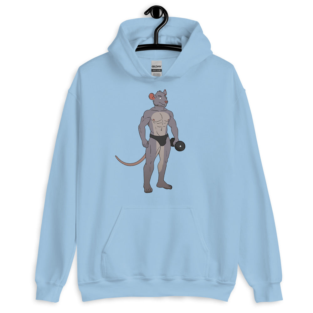 Light Blue Gay Gym Rat Unisex Hoodie by Printful sold by Queer In The World: The Shop - LGBT Merch Fashion