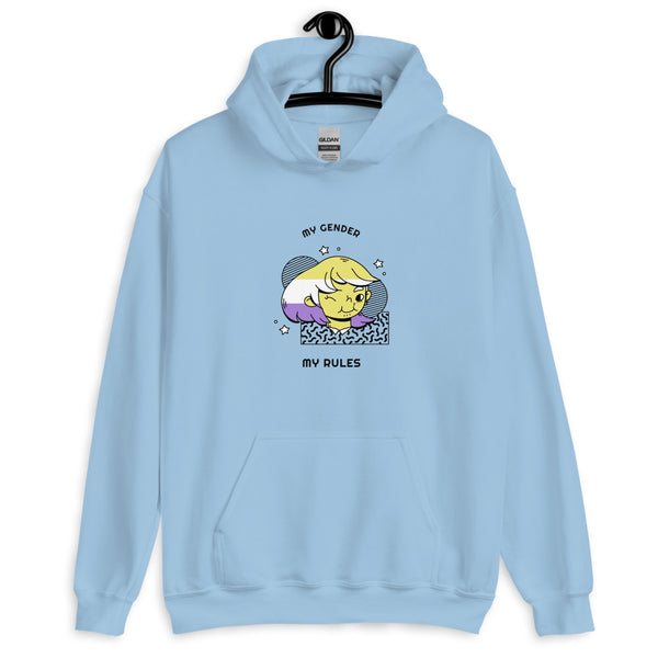 Light Blue Unisex Hoodie by Queer In The World Originals sold by Queer In The World: The Shop - LGBT Merch Fashion