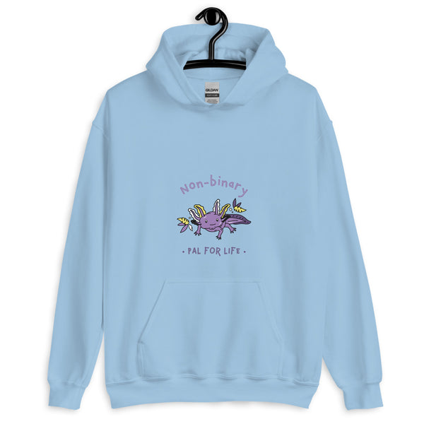 Light Blue Non-Binary Pal For Life Unisex Hoodie by Queer In The World Originals sold by Queer In The World: The Shop - LGBT Merch Fashion
