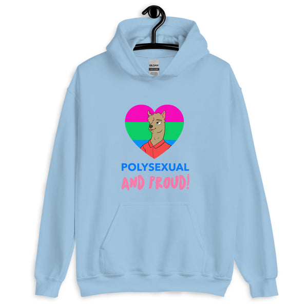 Light Blue Polysexual And Proud Unisex Hoodie by Queer In The World Originals sold by Queer In The World: The Shop - LGBT Merch Fashion